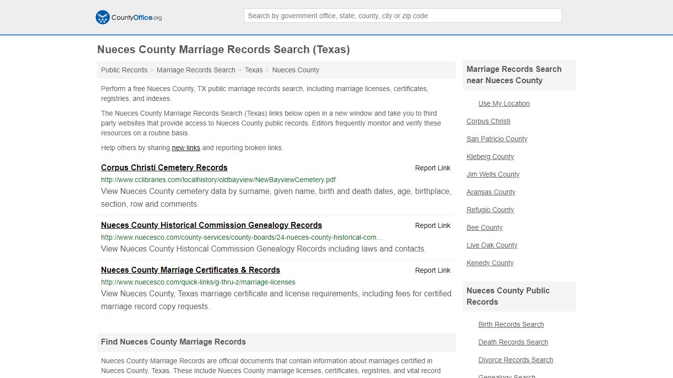 Marriage Records Search - Nueces County, TX (Marriage ...